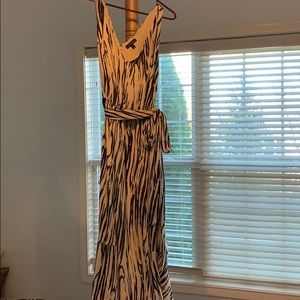 Black and white animal print sleeveless dress